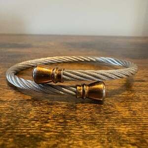 Charriol Celtic Cable Rose Gold Two Tone Stainless Steel Cuff Bracelet